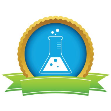 Sıvı ile altın cep şişesi