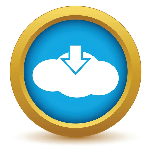 Gold download cloud icon — Stock Vector