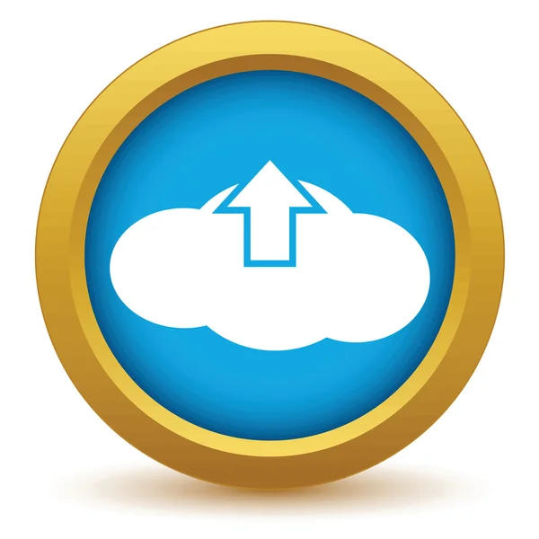Gold upload cloud icon — Stock Vector