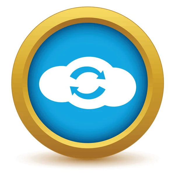 Gouden omgekeerde wolk pictogram — Stockvector