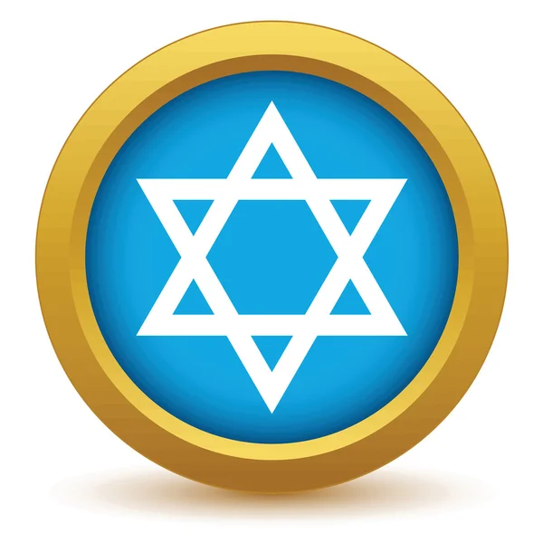 Gold Judaism icon — Stock Vector