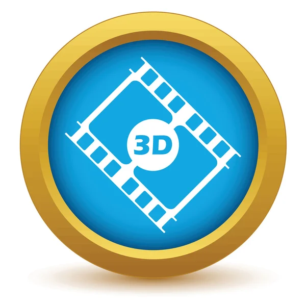 Gold 3d film icon — Stock Vector