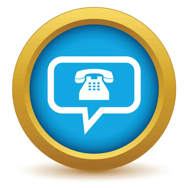 Arany telefon beszélgetés ikonra. — Stock Vector