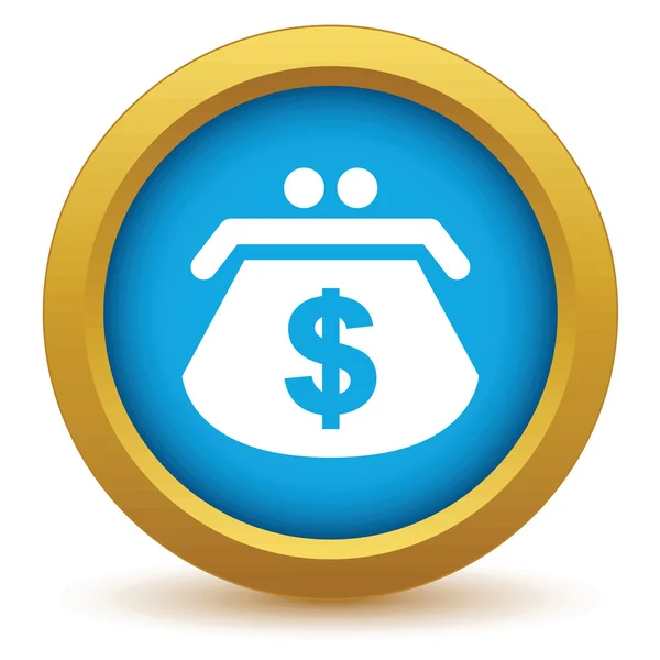 Gouden dollar portemonnee pictogram — Stockvector