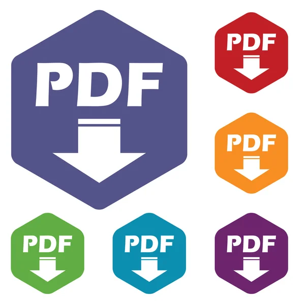 Pdf rhombus icons herunterladen — Stockvektor