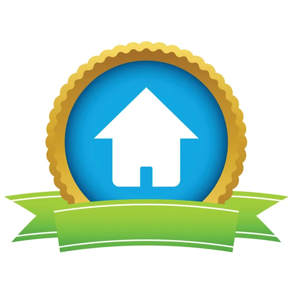 ゴールド ホームのロゴ — ストックベクタ