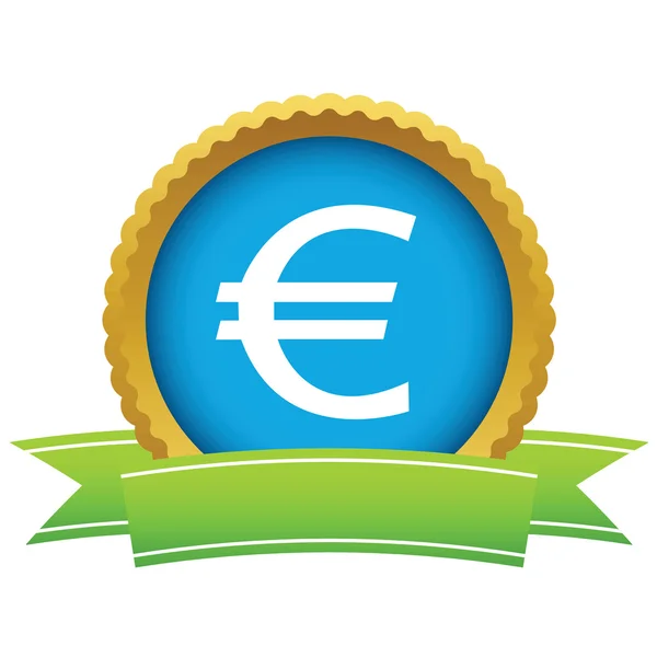 Złote logo euro — Wektor stockowy