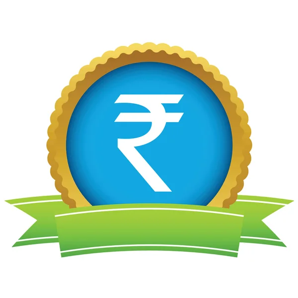 Gold rupee logo — Stock Vector