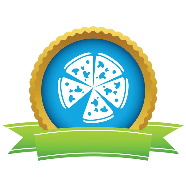Gold pizza logo — Stock Vector