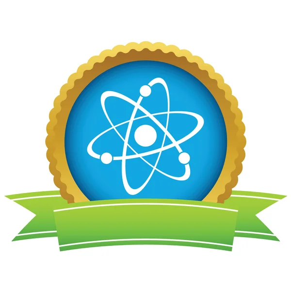Altın atom logosu — Stok Vektör