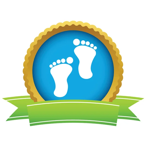 Gold foot steps logo — Stock Vector
