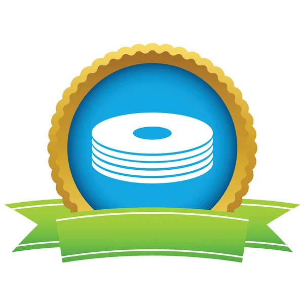 Guld disk logo – Stock-vektor