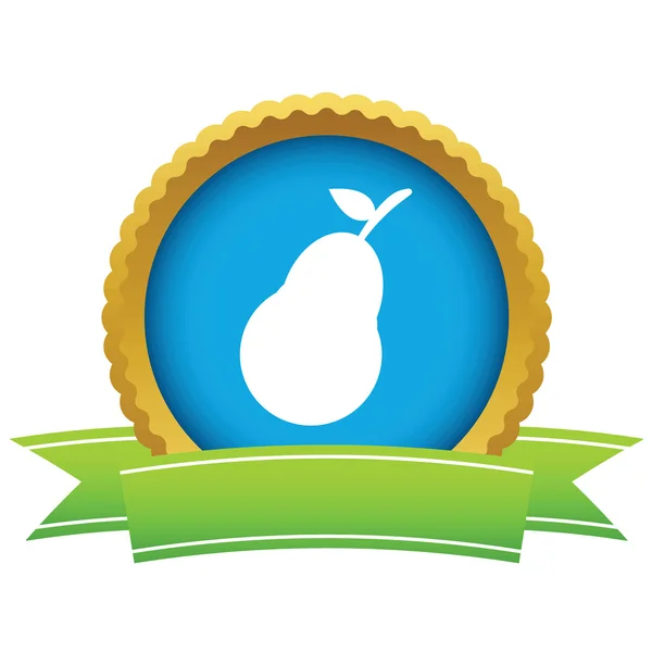 Gold pear logo — Stock Vector