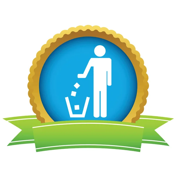 Логотип сміття із золотим кидком — стоковий вектор