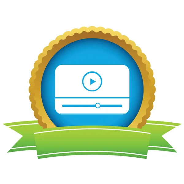 Goldenes Media Player-Logo — Stockvektor