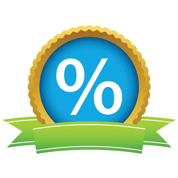 Gouden percentage logo — Stockvector