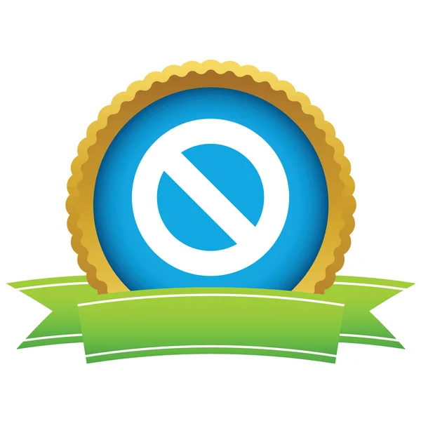 Logo de prohibición de signo de oro — Vector de stock