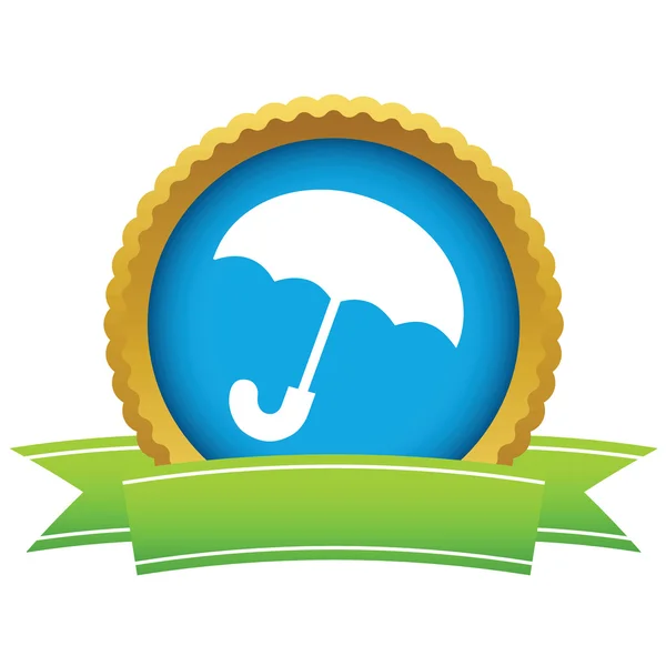 Logotipo guarda-chuva ouro — Vetor de Stock