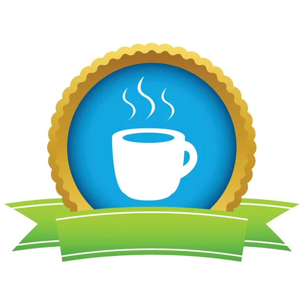 Copo de ouro do logotipo do café —  Vetores de Stock