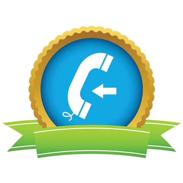 Gold incoming call logo — Stock Vector