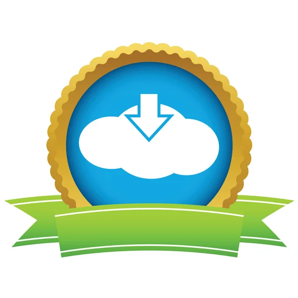 Gold download cloud logo — Stock Vector