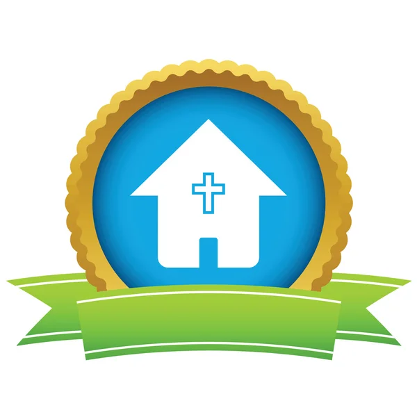 Gouden kerk logo — Stockvector