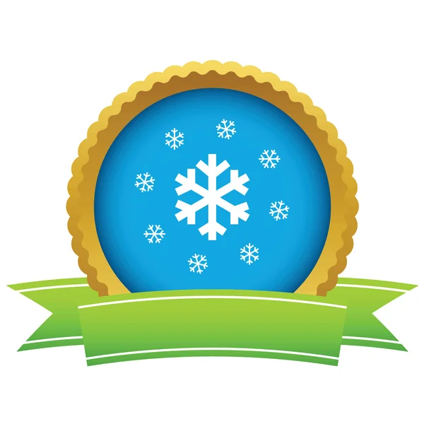 Gouden sneeuw logo — Stockvector