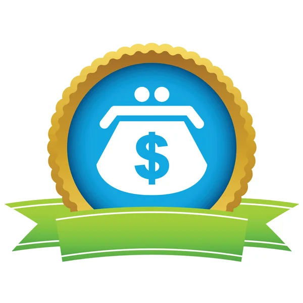 Dolar złoty portfel logo — Wektor stockowy