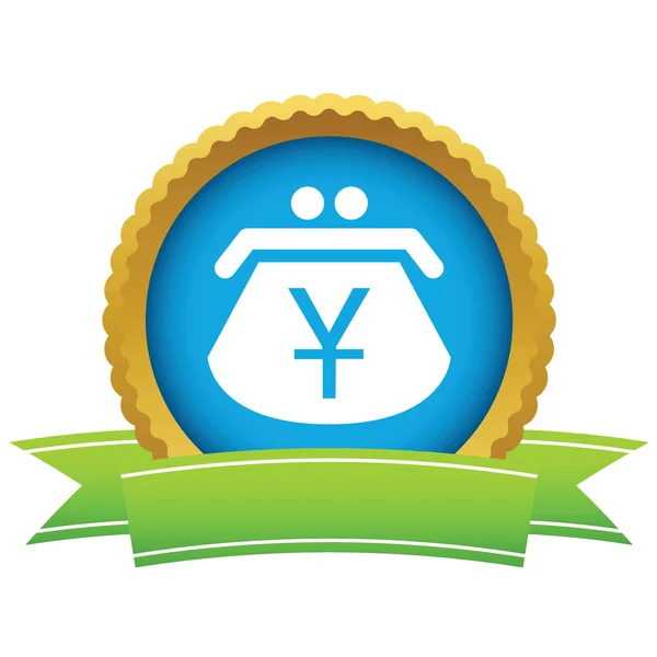 Gold Yen Geldbörse Logo — Stockvektor