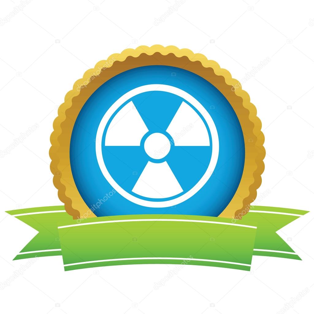 Gold nuclear logo on a white background. Vector illustration