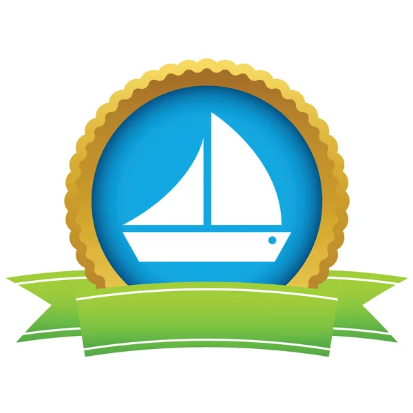 Logo złoty statek — Wektor stockowy