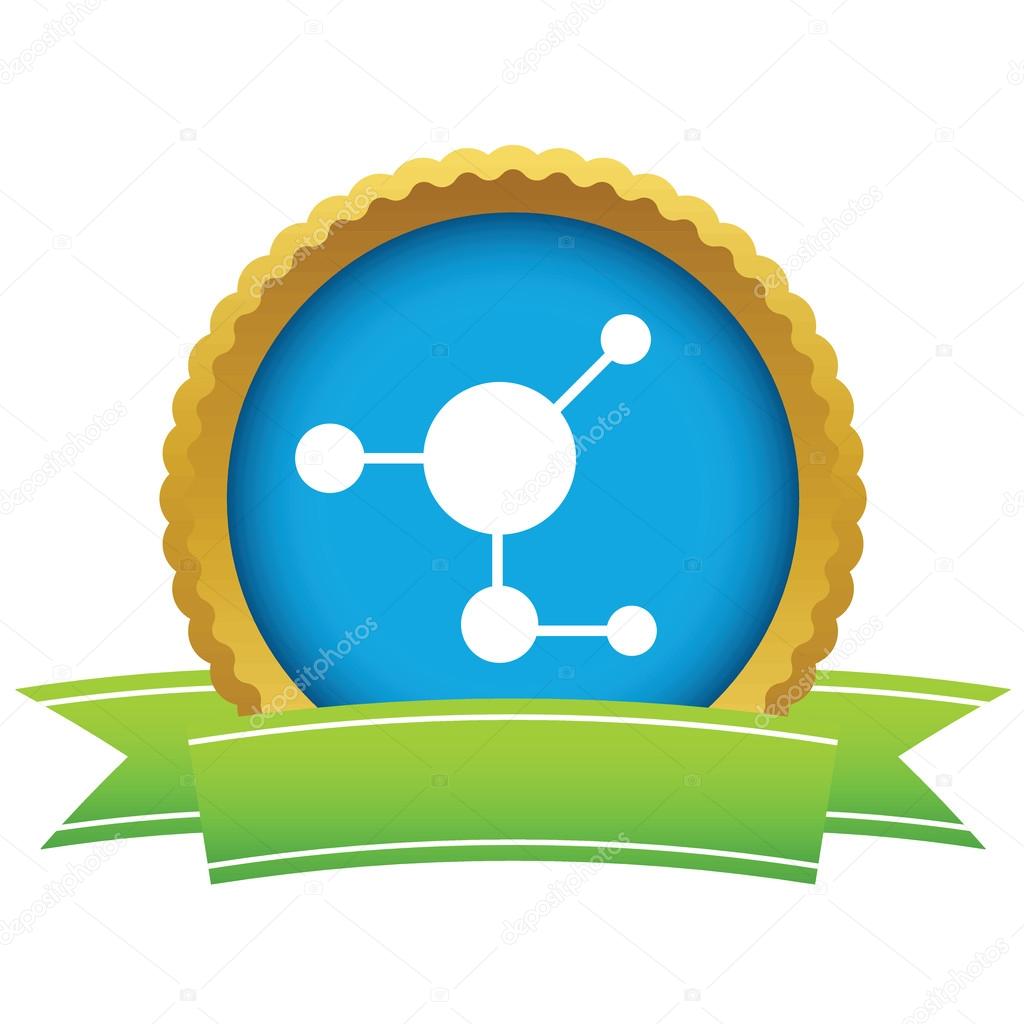 Gold atom logo on a white background. Vector illustration