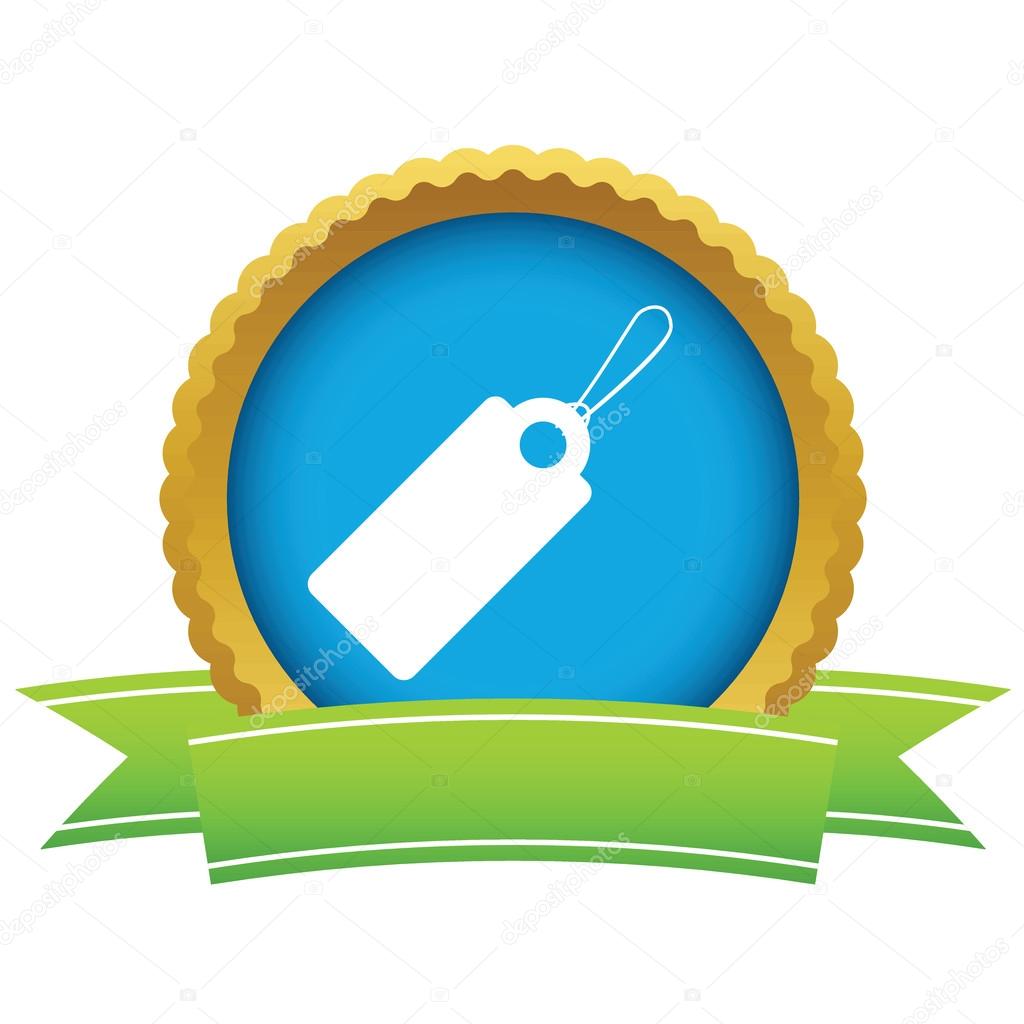 Gold price tag logo on a white background. Vector illustration