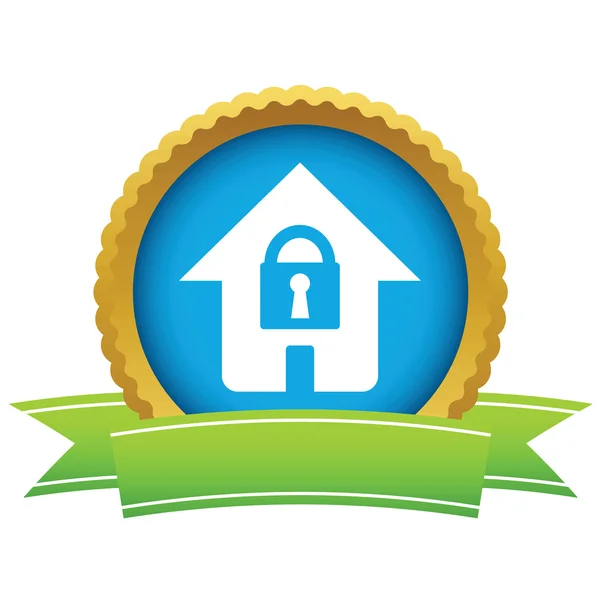 Gouden slot huis logo — Stockvector