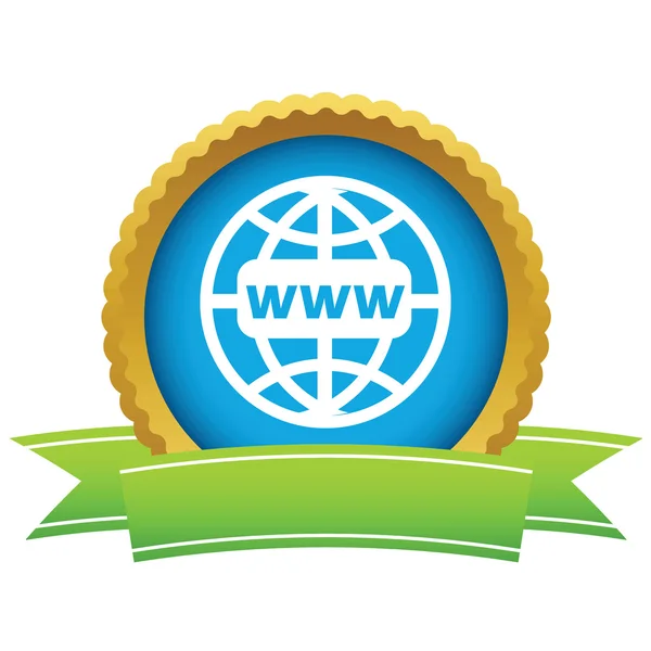 Gouden www wereld logo — Stockvector