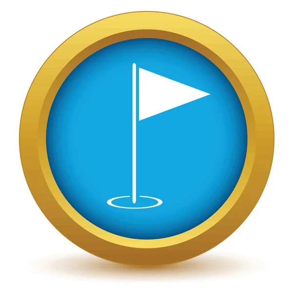 Gold golf flag icon — Stock Vector