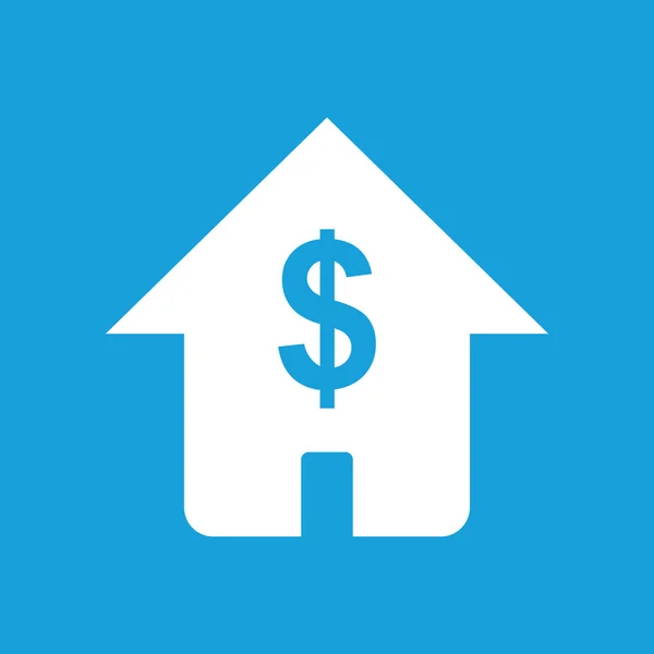 Dollar house white icon — Stock Vector