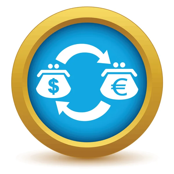 Gold-Dollar-Euro-Umtauschsymbol — Stockvektor