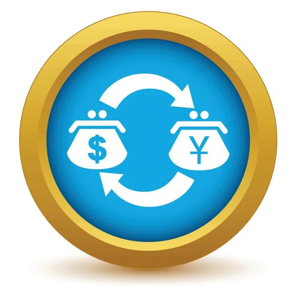 Gold dollar yen exchange icon — Stock Vector