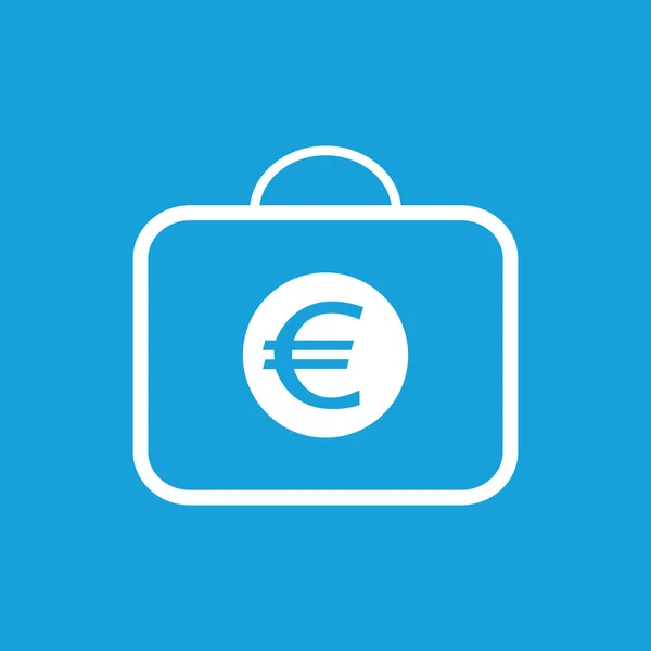 Bolsa con icono blanco euro — Vector de stock