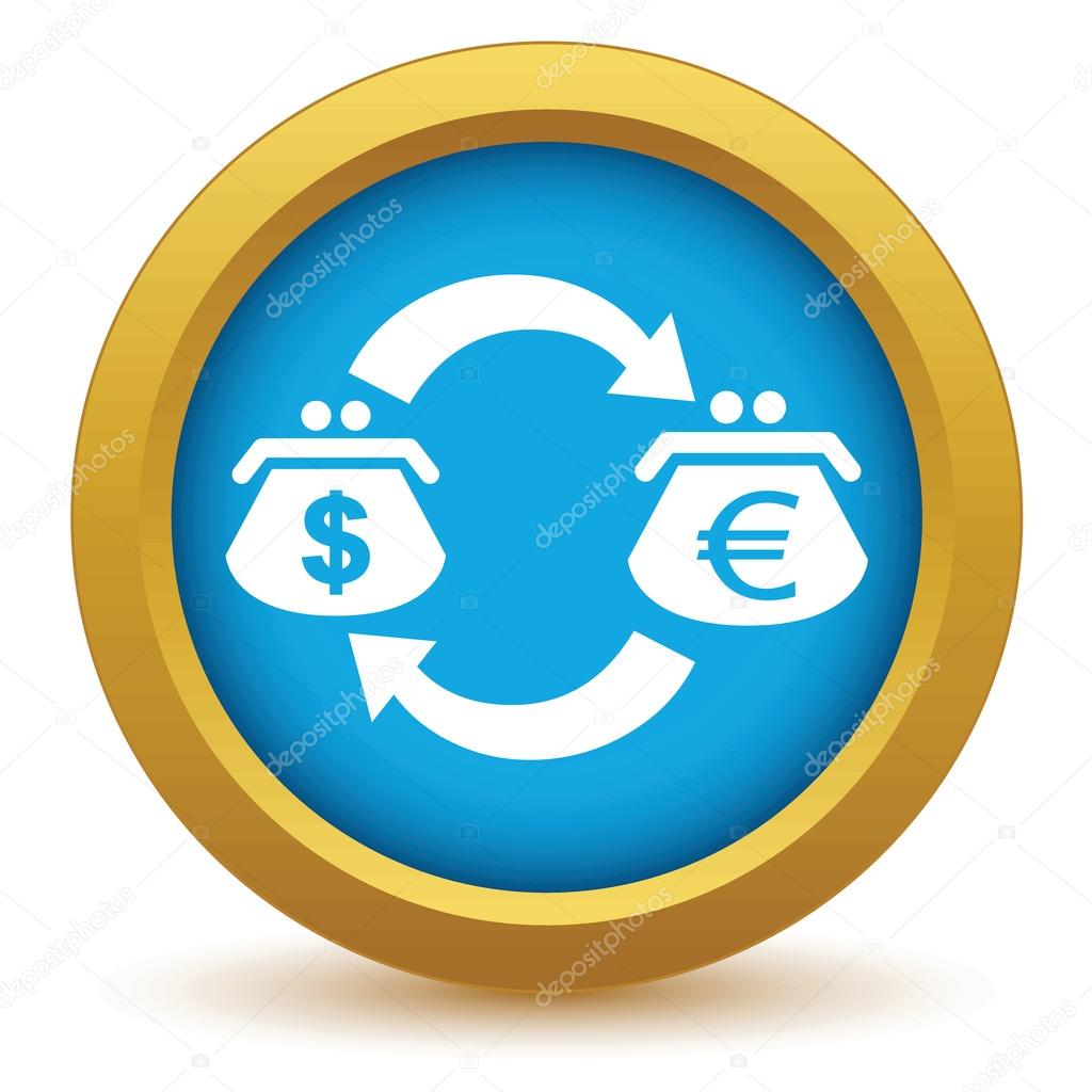 Gold dollar euro exchange icon