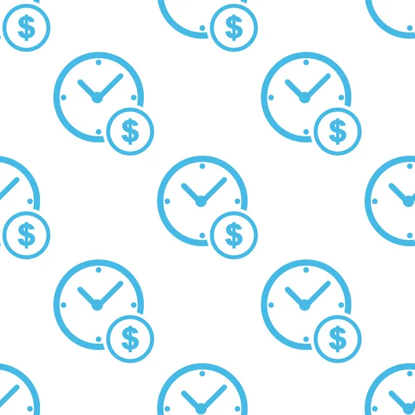 Clock money white pattern — Stock Vector