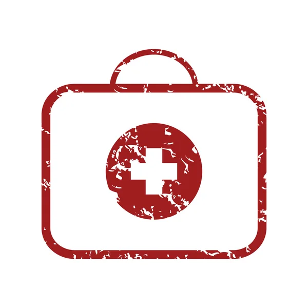 Logo de la bolsa de médico grunge rojo — Vector de stock