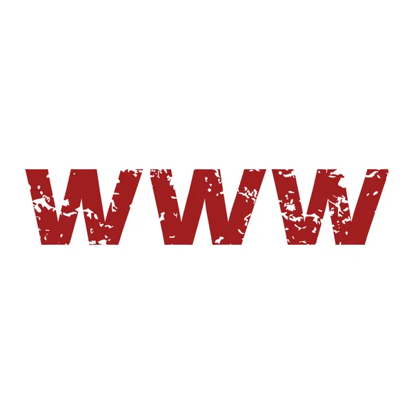 Red grunge www logo — Stock Vector