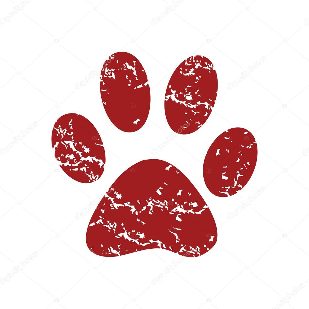 Red grunge animal logo
