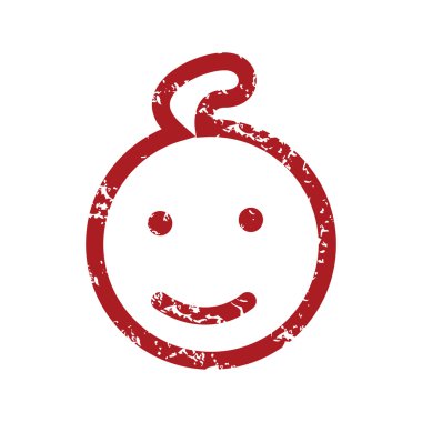 Kırmızı grunge bebek logosu