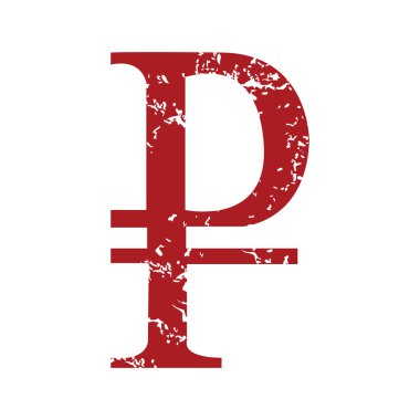 Kırmızı grunge Rublesi logosu