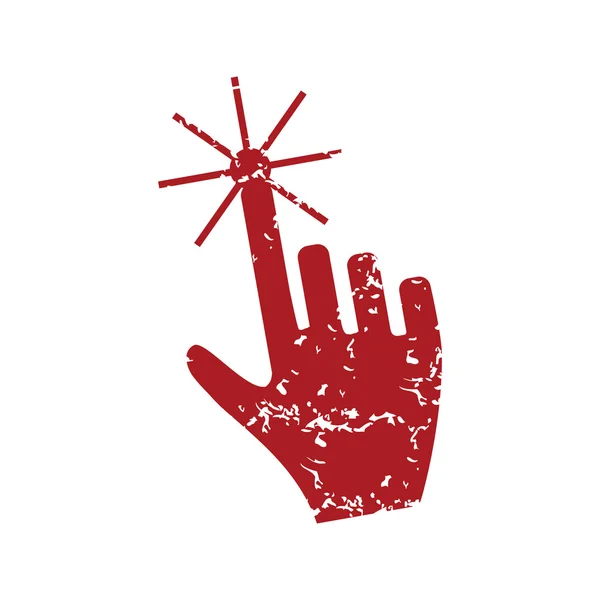 Rosso grunge clicca logo — Vettoriale Stock