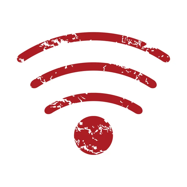 Rode grunge wi-fi logo — Stockvector