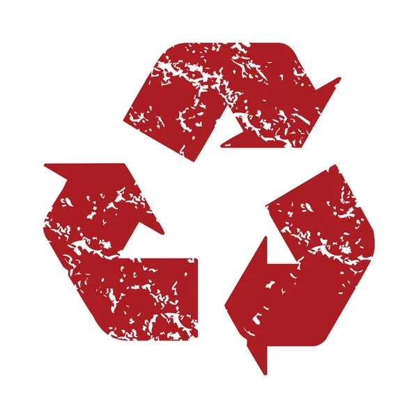 Logo de recyclage Grunge rouge — Image vectorielle